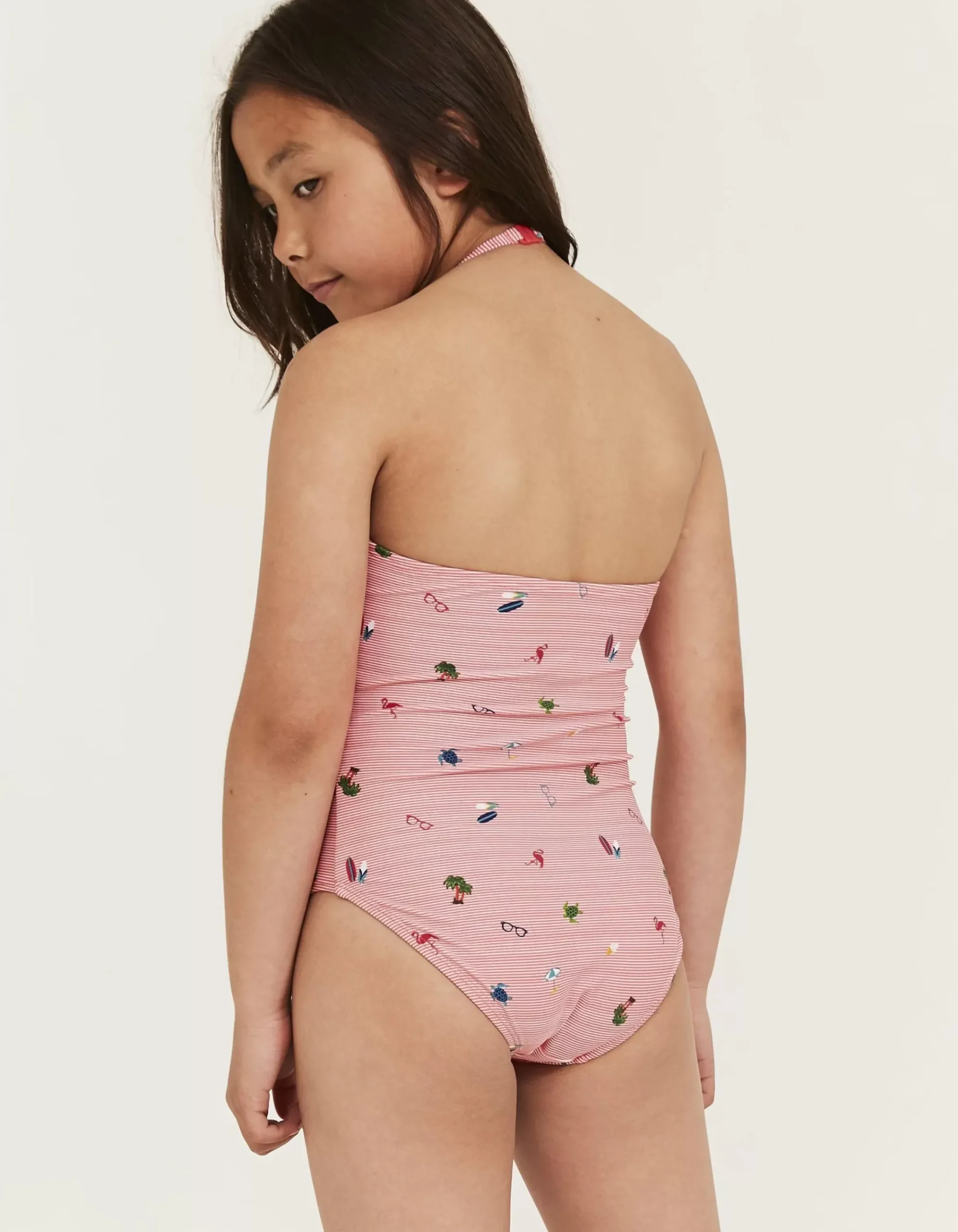Girls FatFace View All|Conversational Stripe Swimsuit