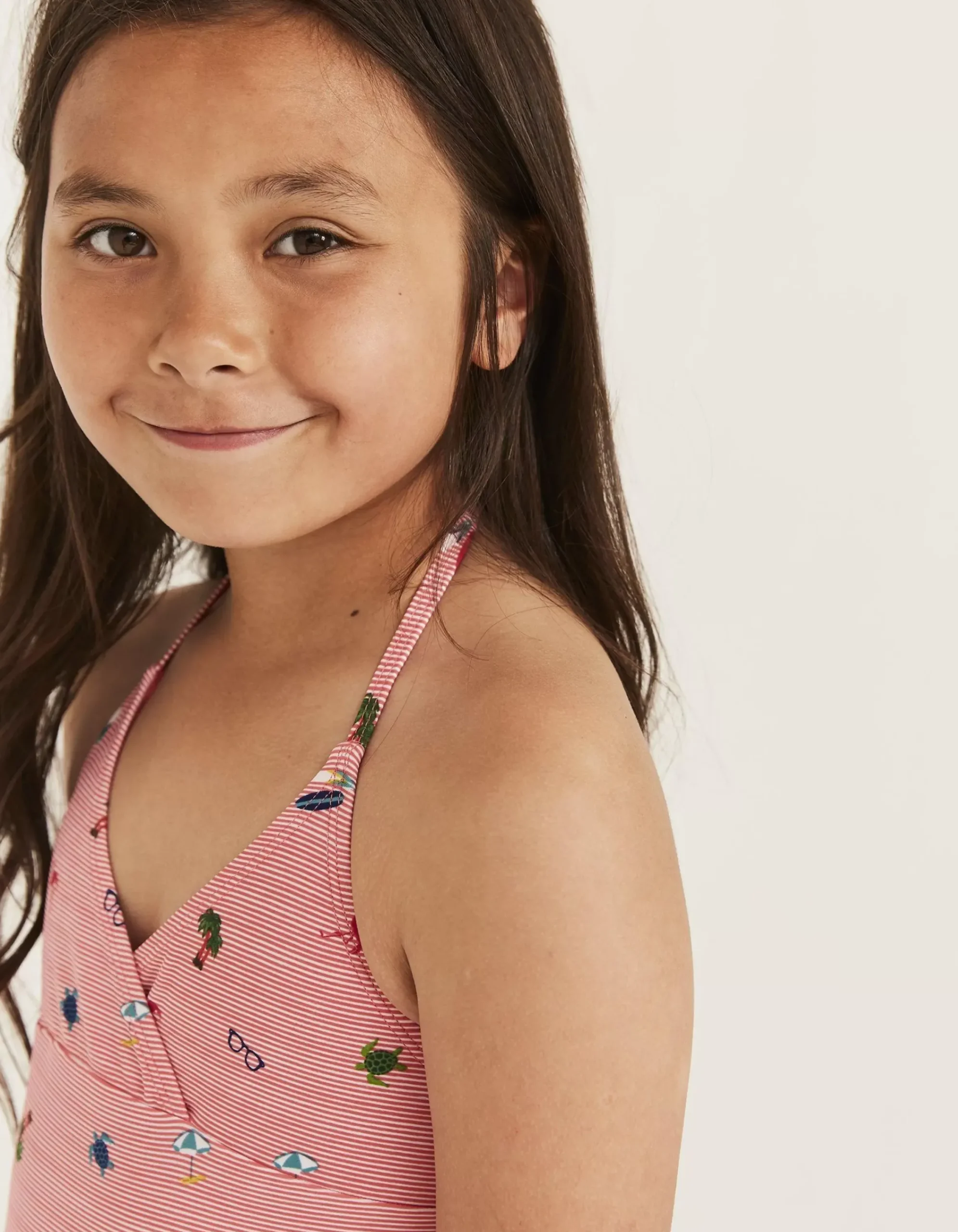 Girls FatFace View All|Conversational Stripe Swimsuit