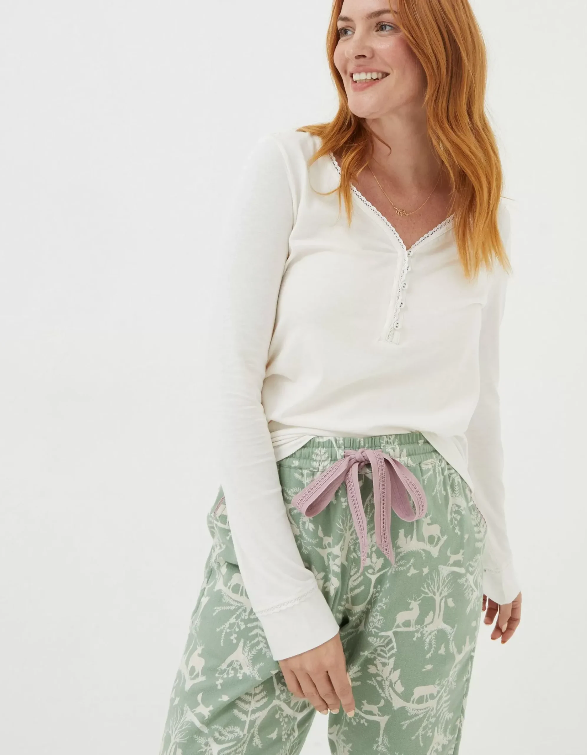Women FatFace Nightwear & Loungewear|Cora Forest Scapes Pyjama Bottoms
