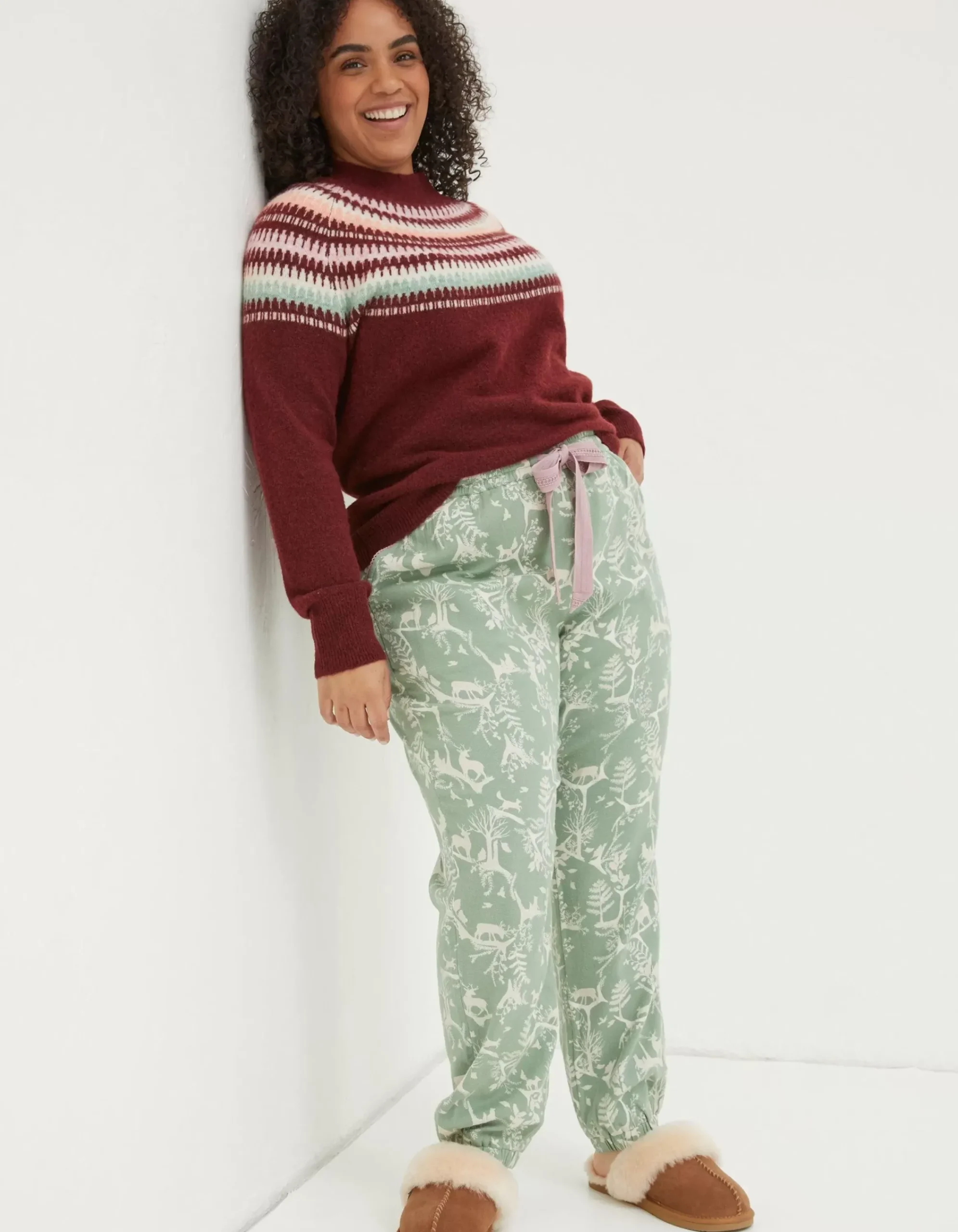Women FatFace Nightwear & Loungewear|Cora Forest Scapes Pyjama Bottoms