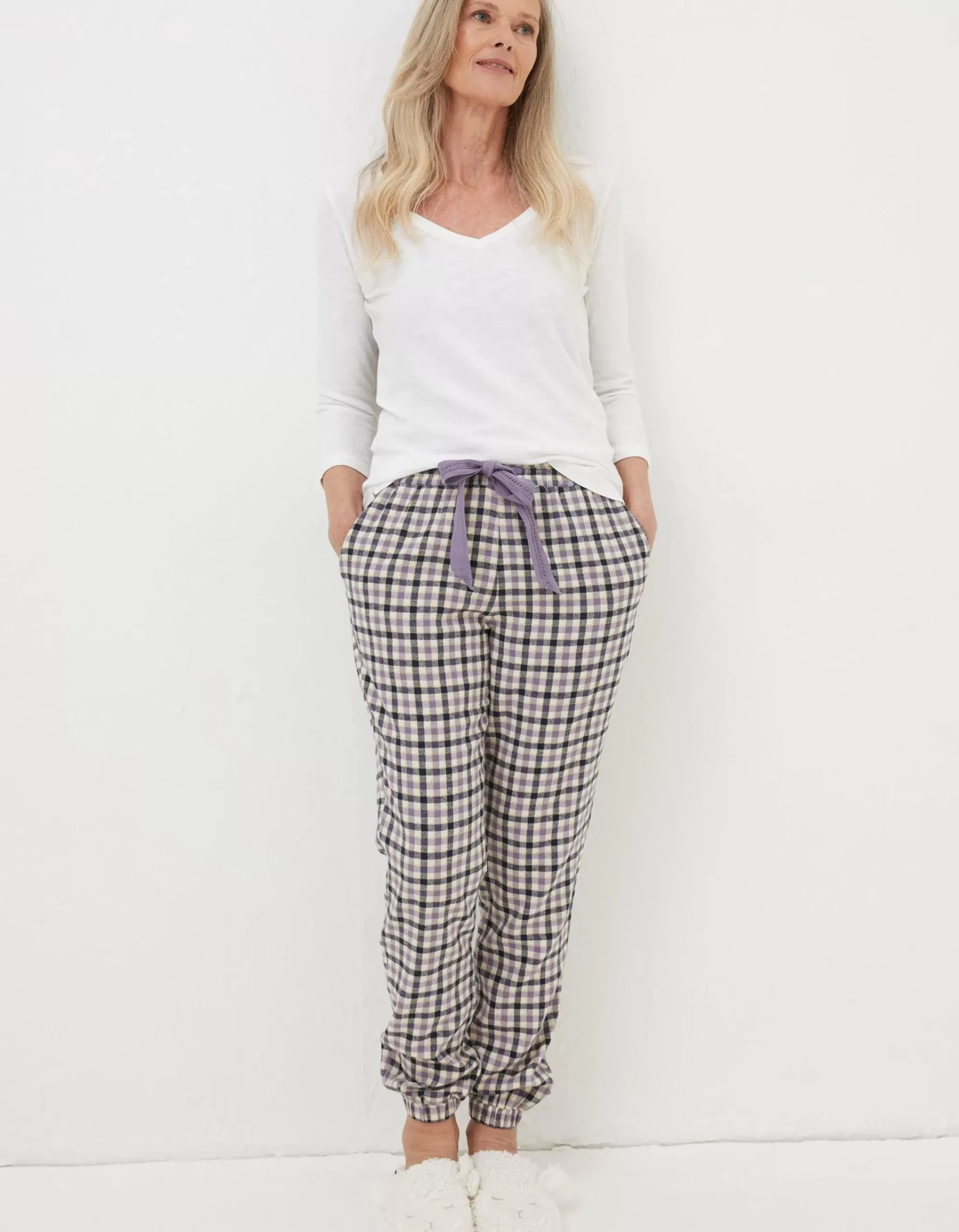 Women FatFace Nightwear & Loungewear|Cora Gingham Pyjama Bottoms