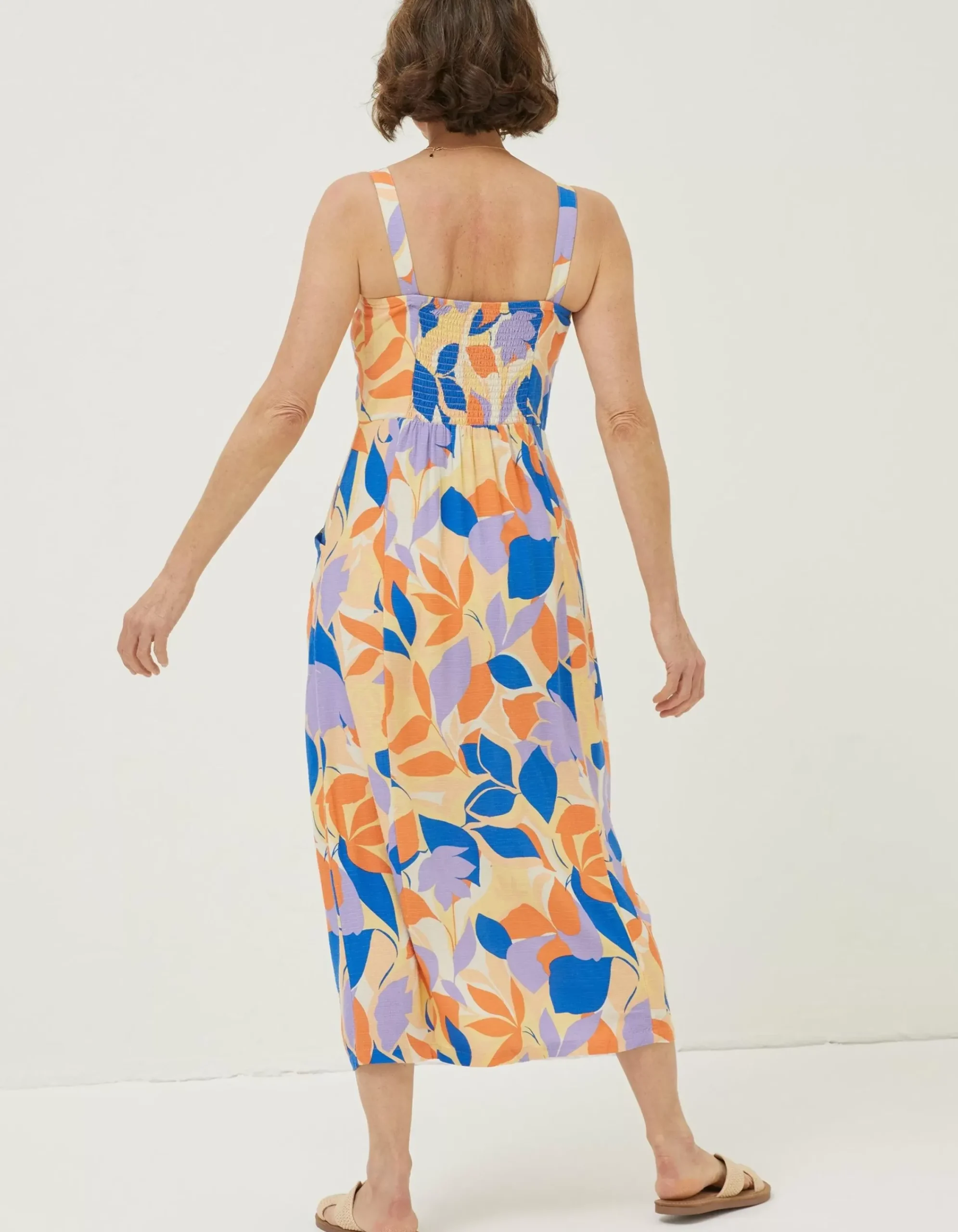 Women FatFace Dresses|Corey Stencil Floral Midi Dress