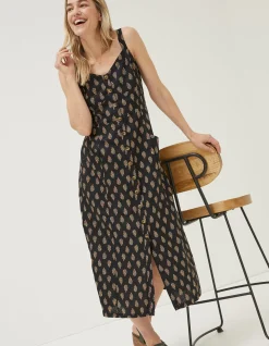 Women FatFace Dresses|Corey Woodblock Linen Dress