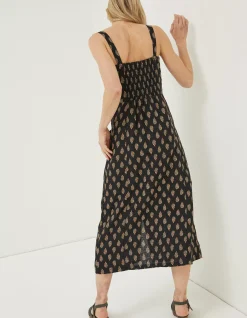 Women FatFace Dresses|Corey Woodblock Linen Dress