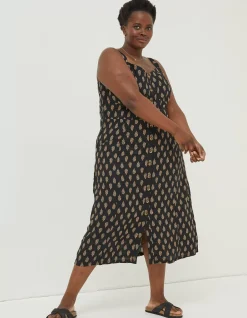 Women FatFace Dresses|Corey Woodblock Linen Dress