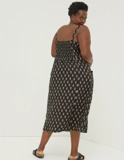 Women FatFace Dresses|Corey Woodblock Linen Dress