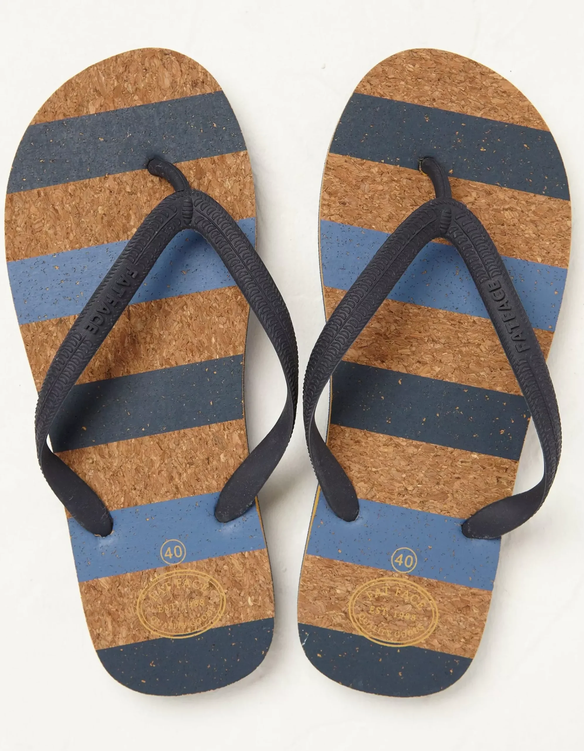 Men FatFace View All|Cork Stripe Flip Flops