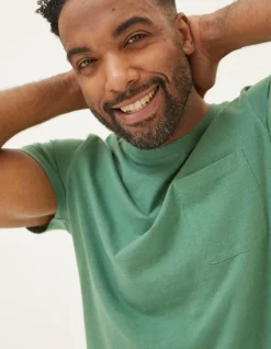 Men FatFace T-Shirts|Cotton Linen Pocket T-Shirt