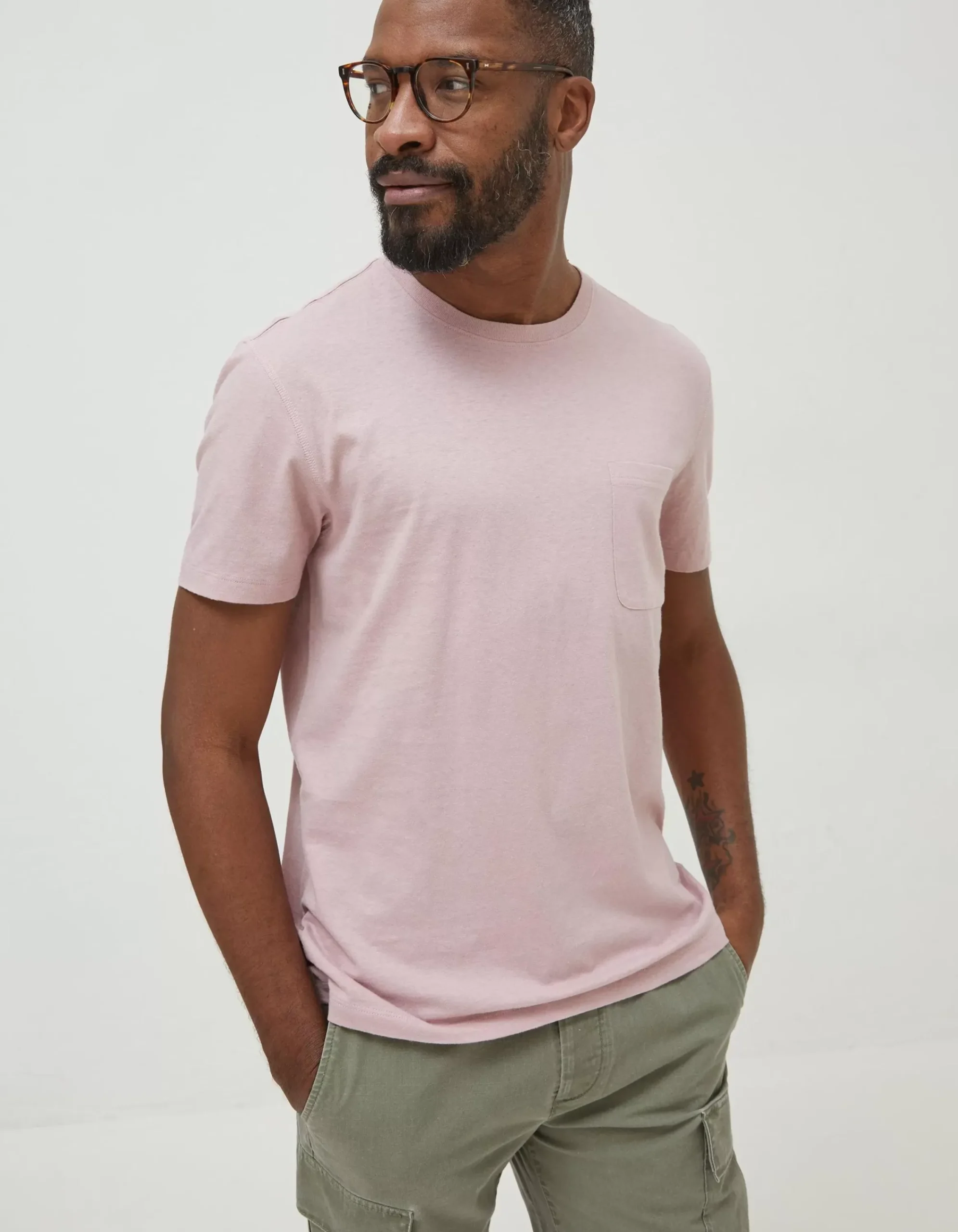 Men FatFace T-Shirts|Cotton Linen Pocket T-Shirt