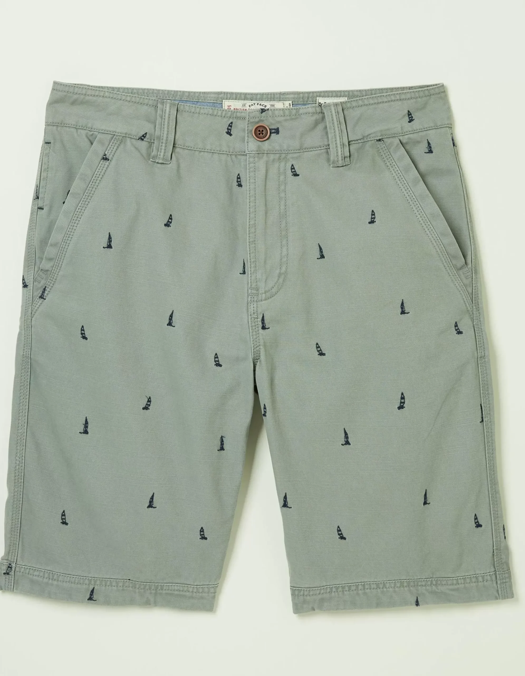 Men FatFace Shorts|Cove Boat Embroidered Shorts