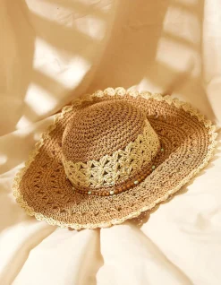 Women FatFace View All|Crochet Straw Sun Hat