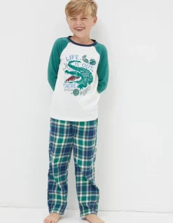 Boys FatFace View All|Crocodile Check Pyjama Set