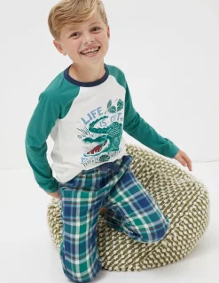 Boys FatFace View All|Crocodile Check Pyjama Set