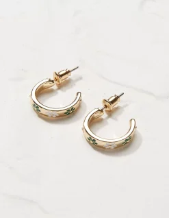 Women FatFace View All|Daisy Enamel Hoop Earrings