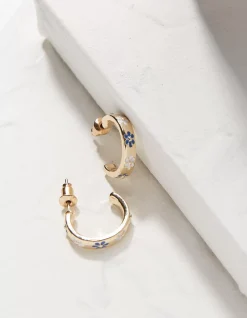 Women FatFace View All|Daisy Enamel Hoop Earrings