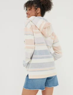 Women FatFace Sweatshirts & Hoodies|Daisy Textured Stripe Hoodie