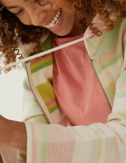Women FatFace Sweatshirts & Hoodies|Daisy Textured Zip Up Hoodie