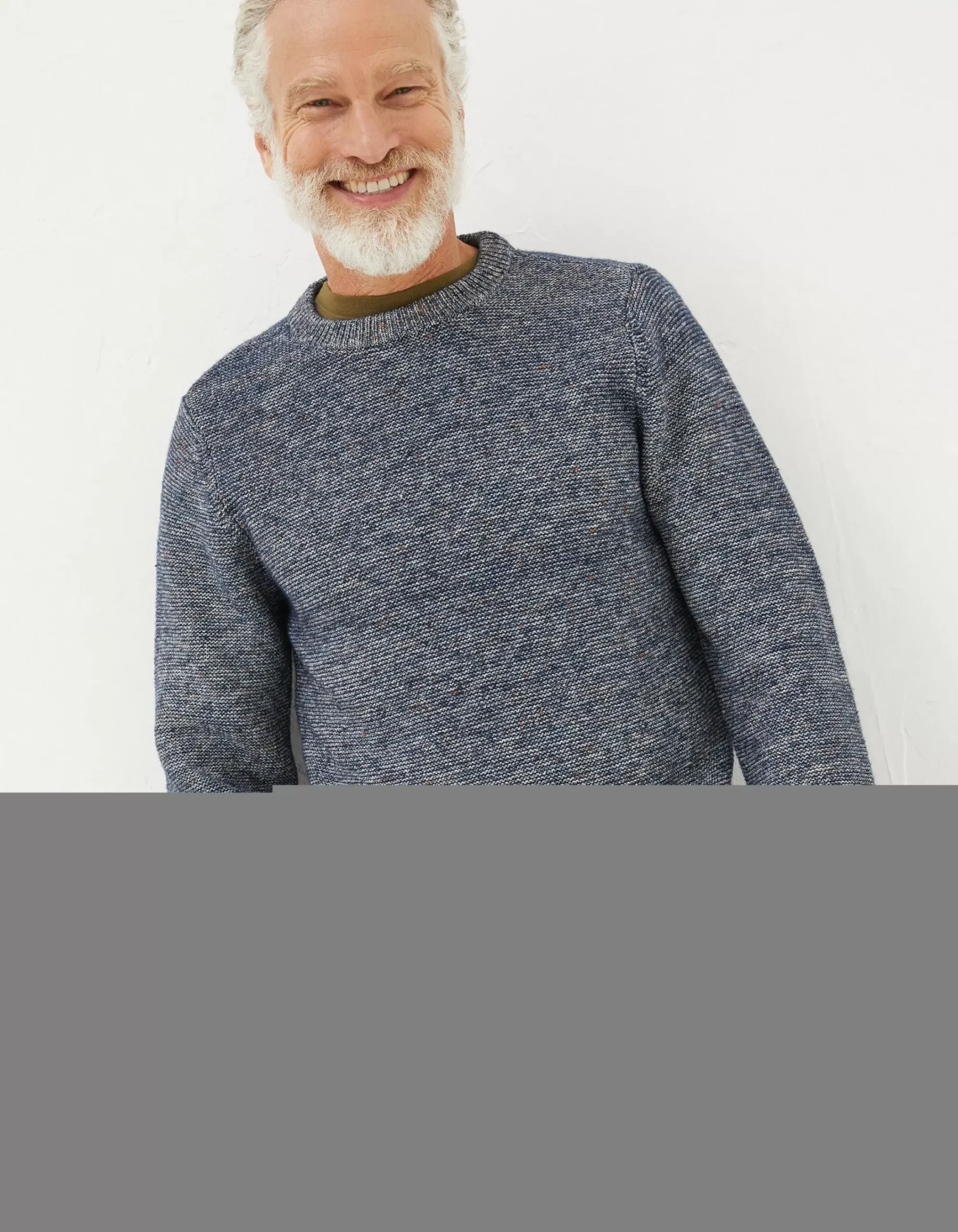 Men FatFace Knitwear|Dawlish Demin Crew Jumper