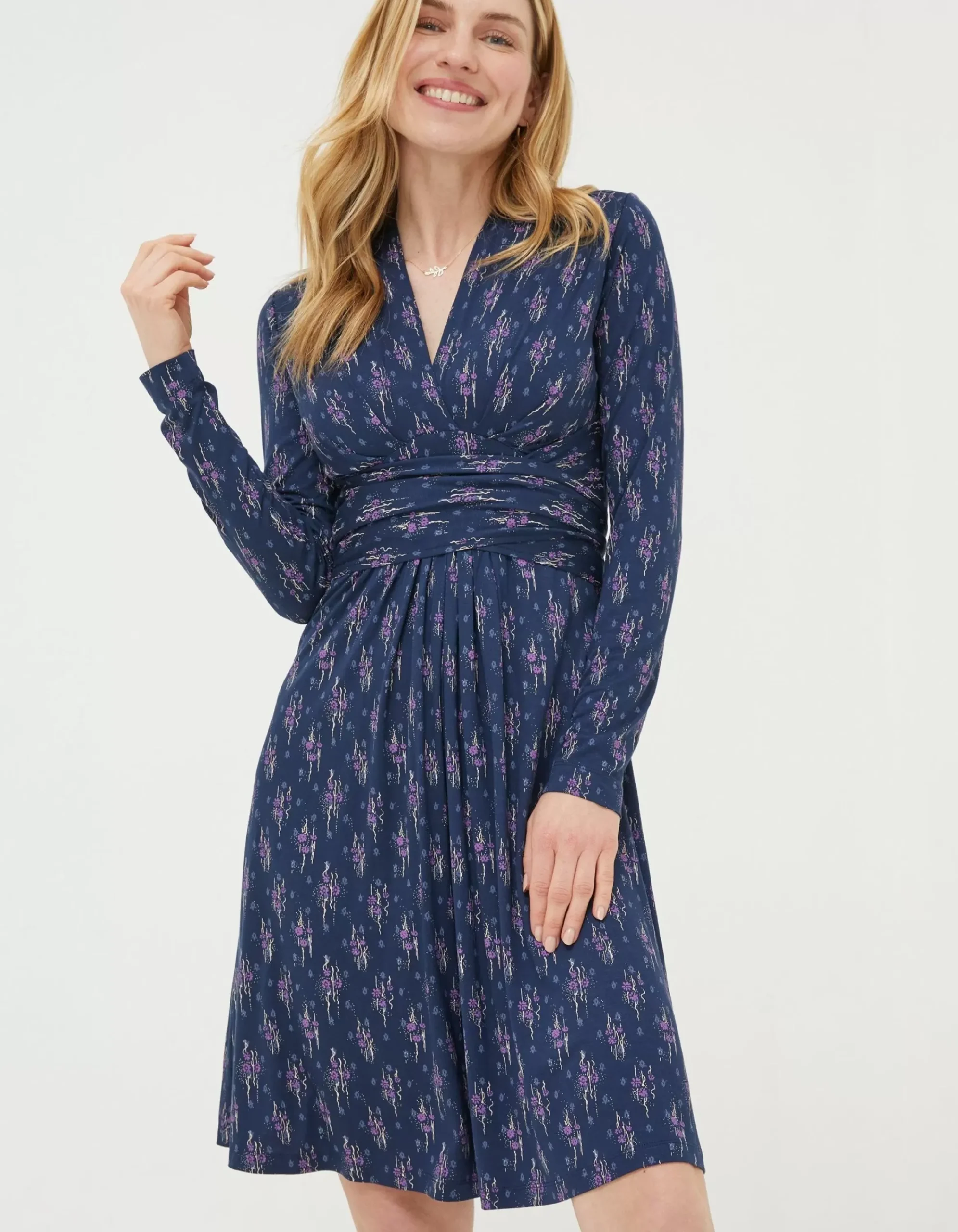 Women FatFace Dresses|Delphine Ink Ditsy Jersey Dress