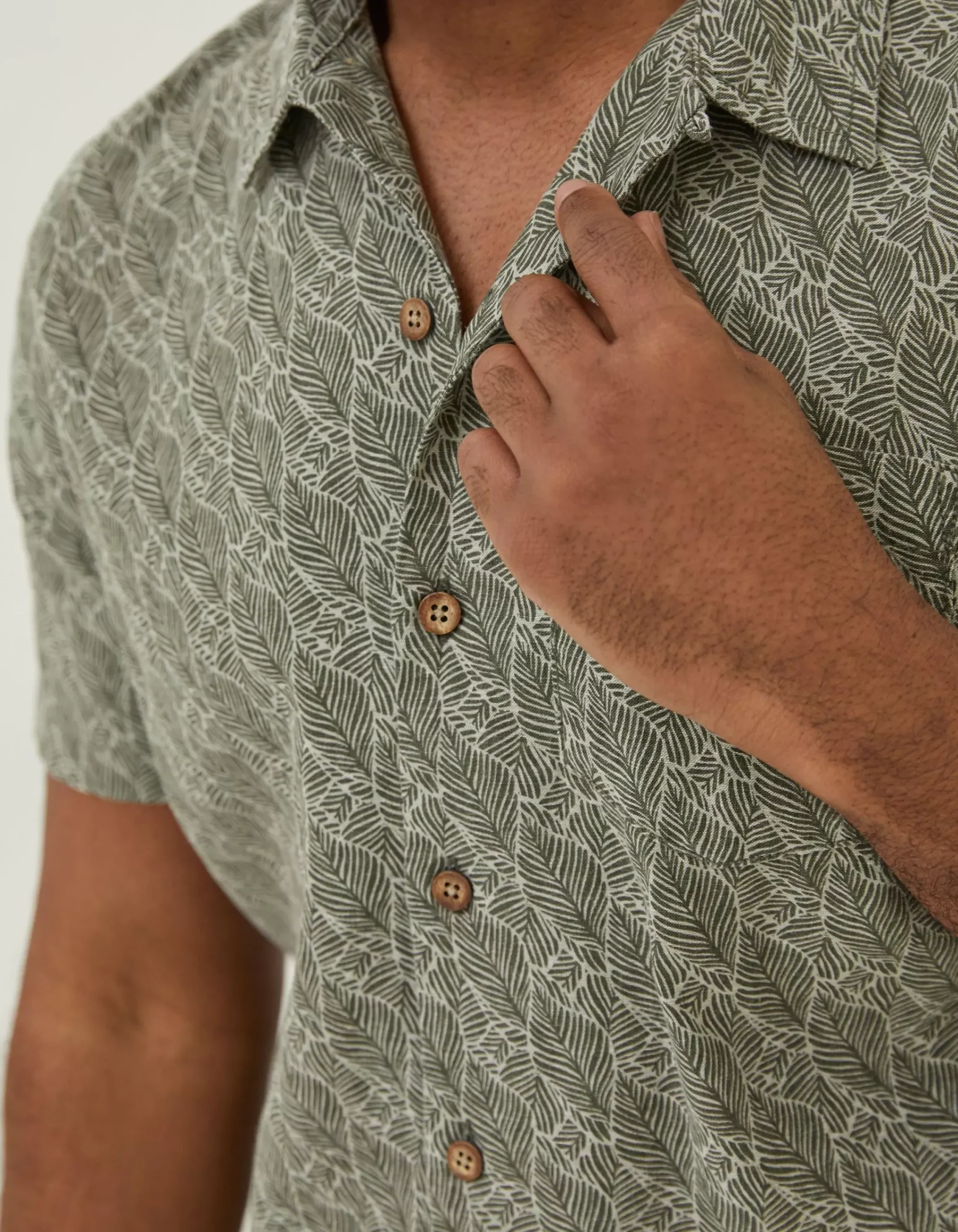 Men FatFace Shirts|Dempsey Leaf Print Shirt