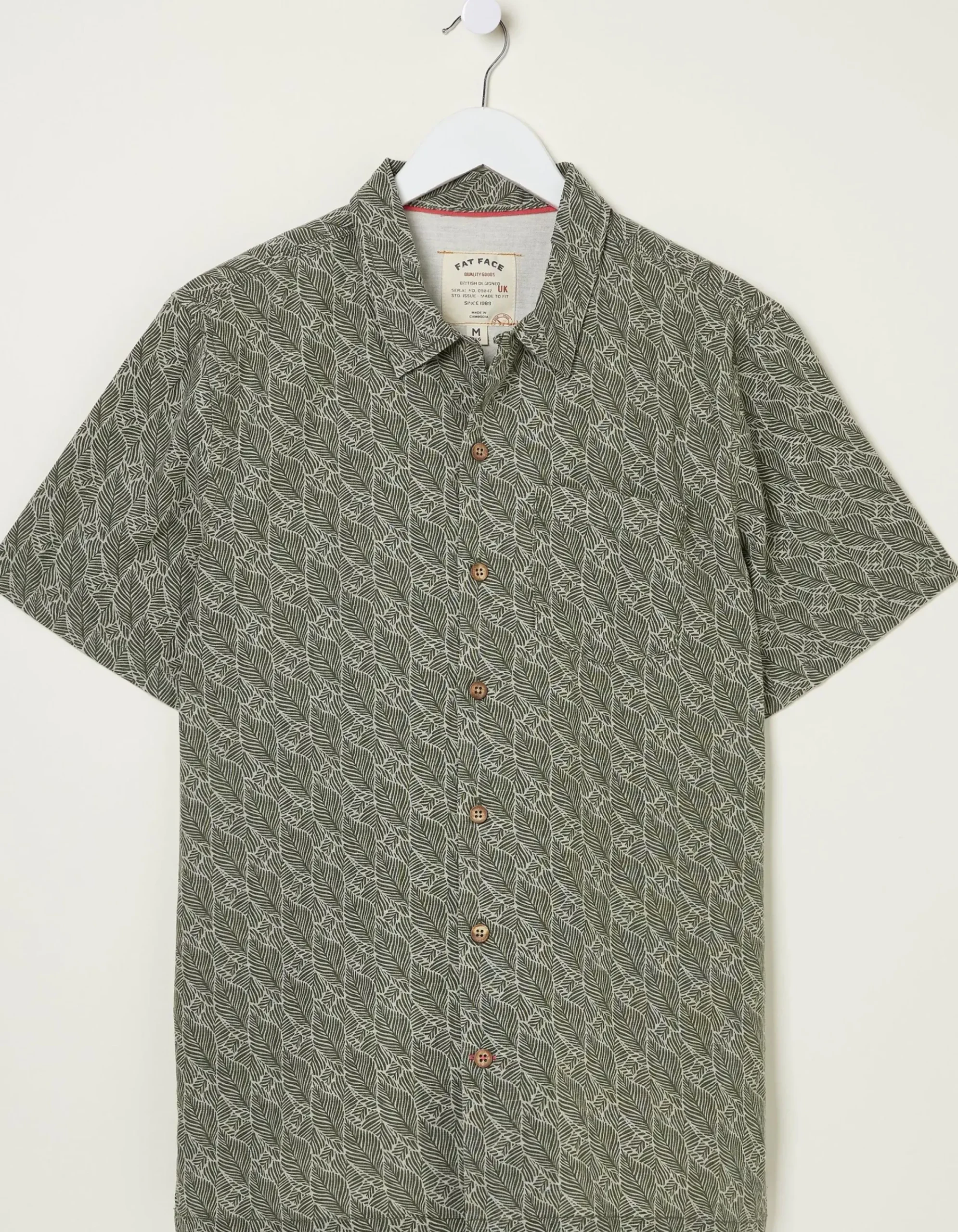 Men FatFace Shirts|Dempsey Leaf Print Shirt