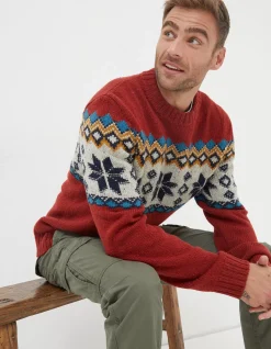 Men FatFace View All|Denbigh Fairisle Crew Jumper