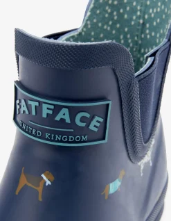 Women FatFace Wellies|Dog Print Ankle Wellies