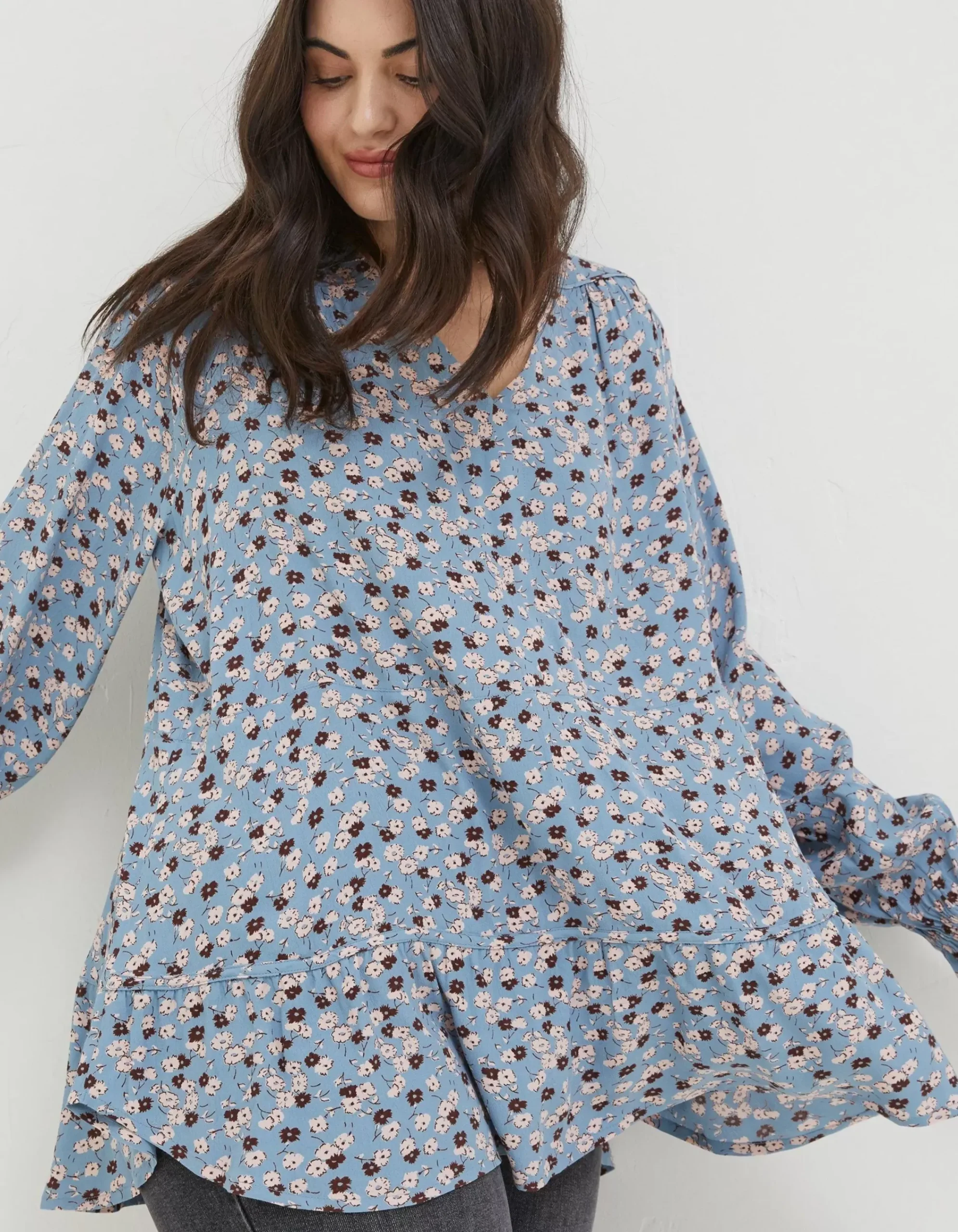 Women FatFace Shirts & Blouses|Dylan Tonal Longline Blouse