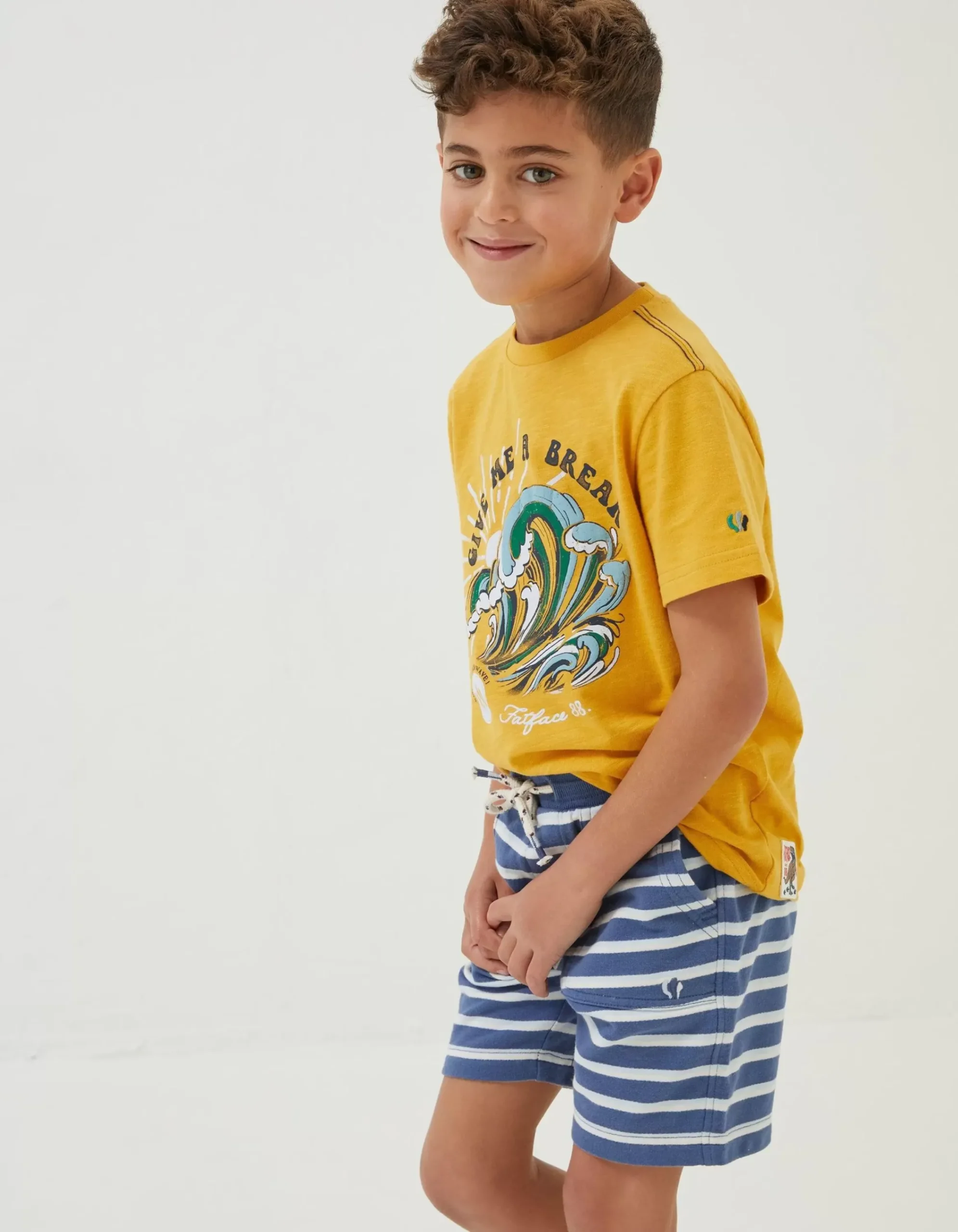 Boys FatFace View All|Eddie Stripe Sweat Shorts