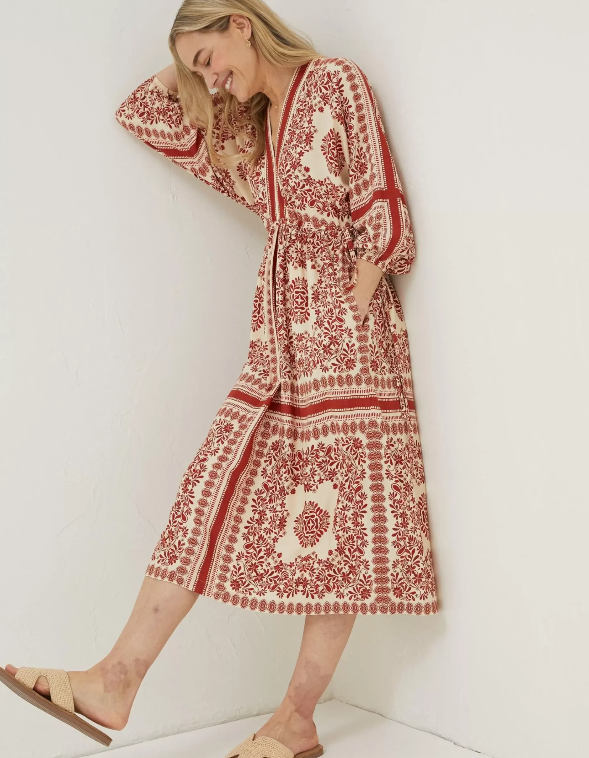 Women FatFace Dresses|Effie Bandana Midi Dress