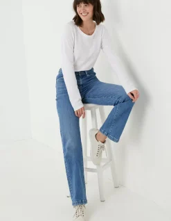 Women FatFace Jeans & Dungarees|Elise Wide Leg Comfort Stretch Jeans
