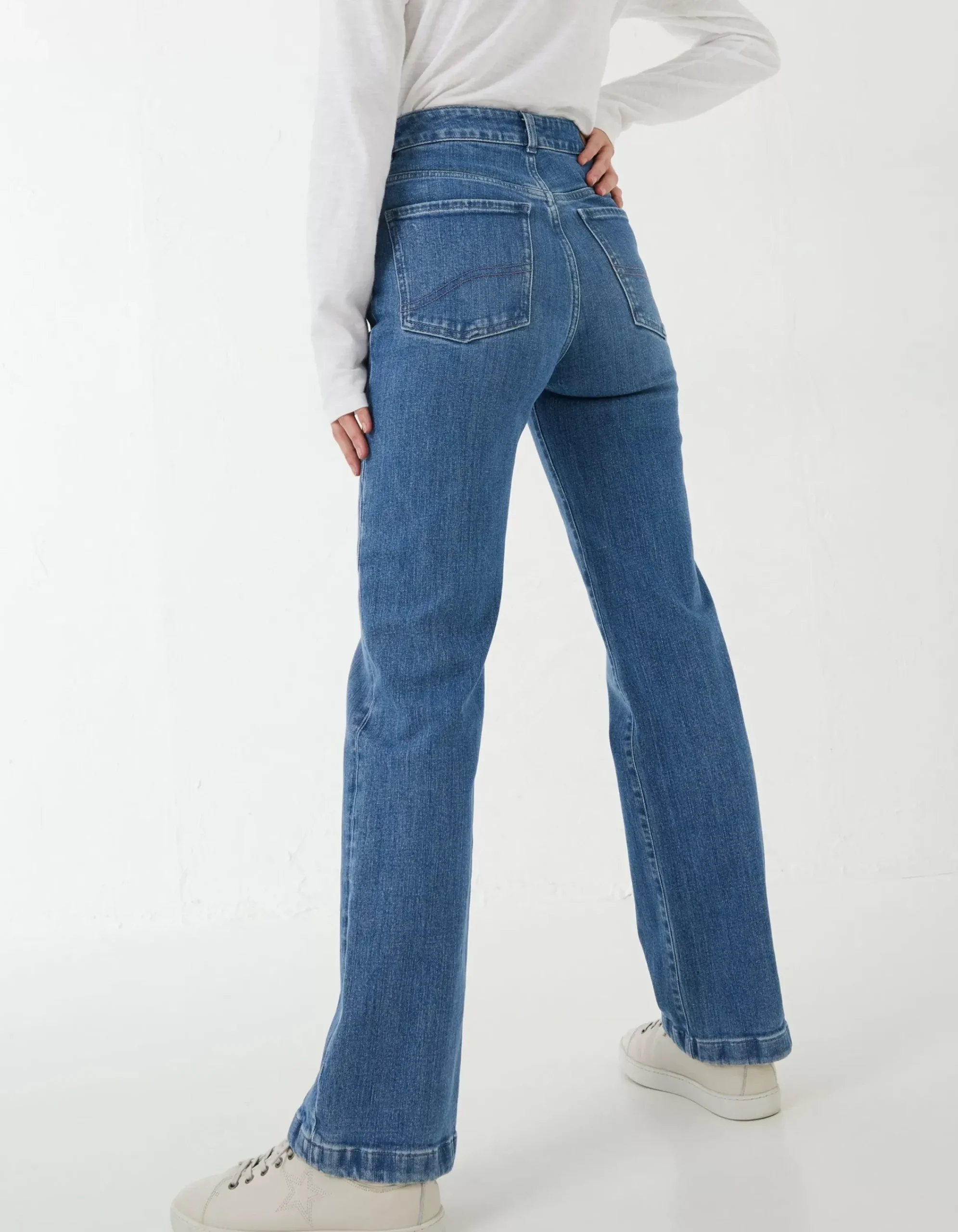 Women FatFace Jeans & Dungarees|Elise Wide Leg Comfort Stretch Jeans