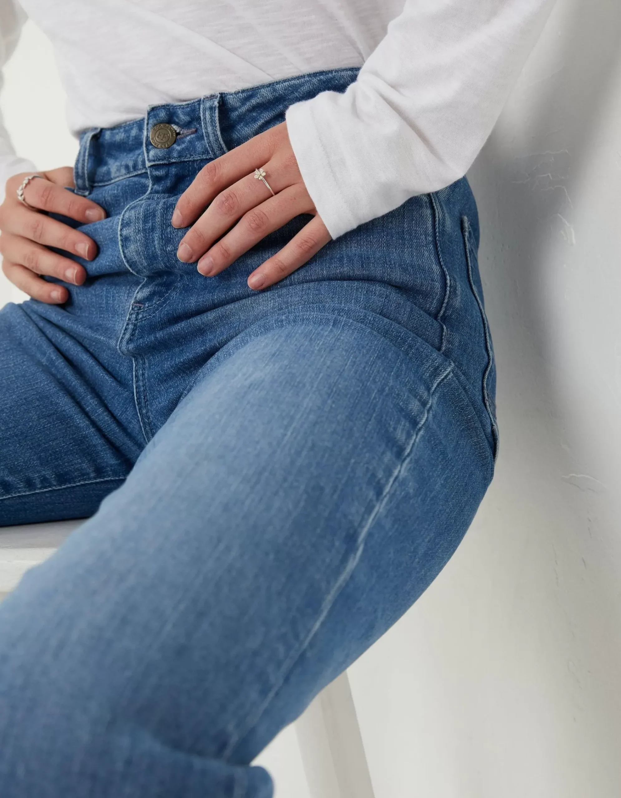 Women FatFace Jeans & Dungarees|Elise Wide Leg Comfort Stretch Jeans