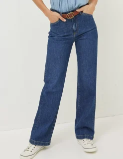 Women FatFace Jeans & Dungarees|Elise Wide Leg Comfort Stretch Jeans