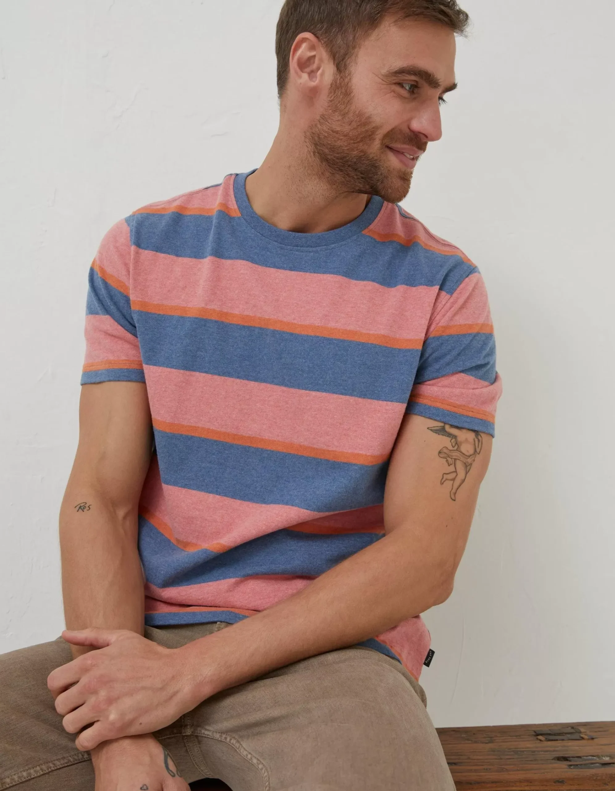 Men FatFace T-Shirts|Ellbridge Stripe T-Shirt