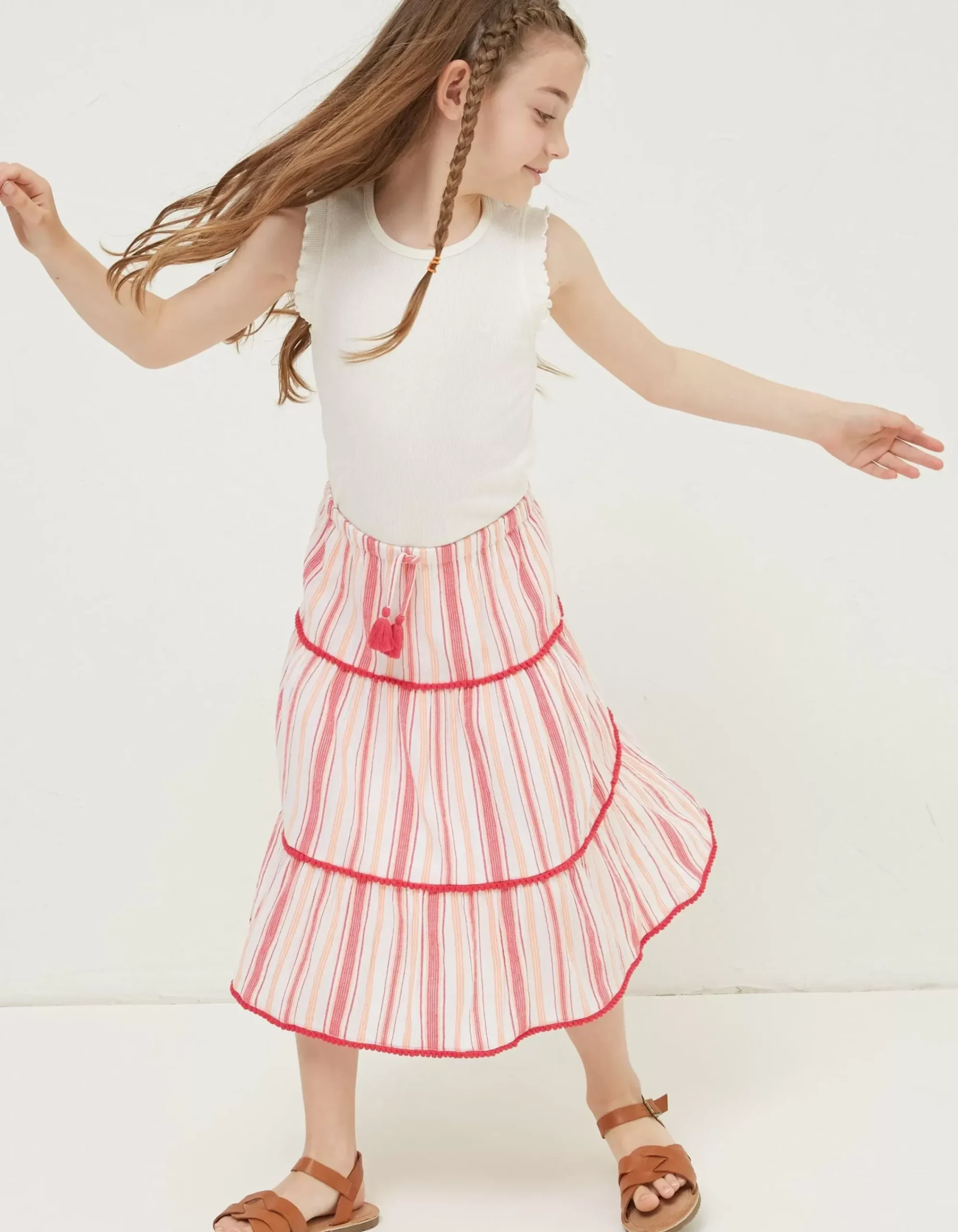 Girls FatFace View All|Elodie Stripe Woven Skirt