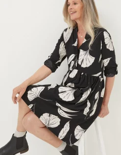 Women FatFace Dresses|Elsie Twilight Leaves Dress