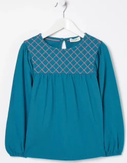 Girls FatFace View All|Embroidered Jersey Top
