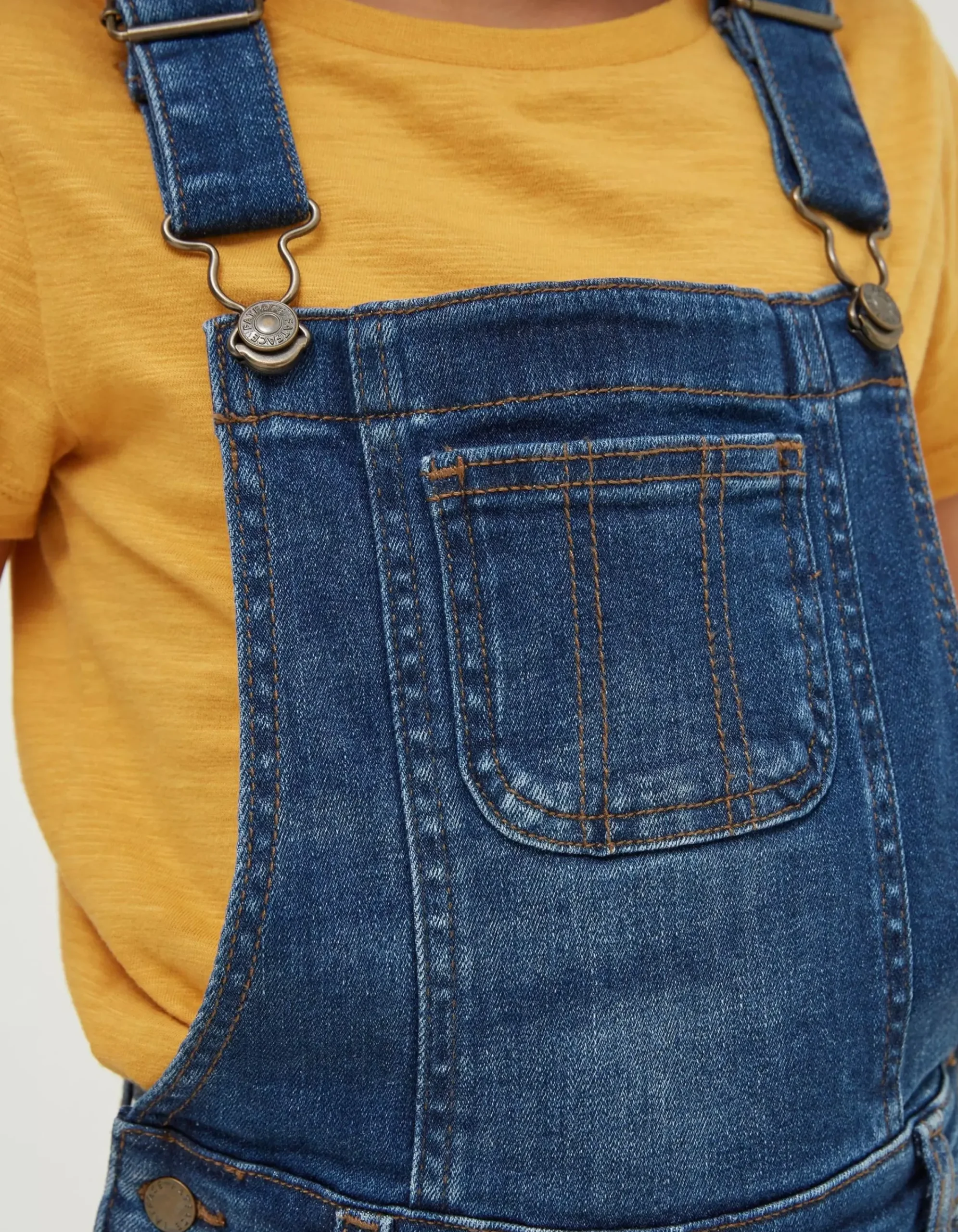 Girls FatFace View All|Embroidered Shortie Dungarees