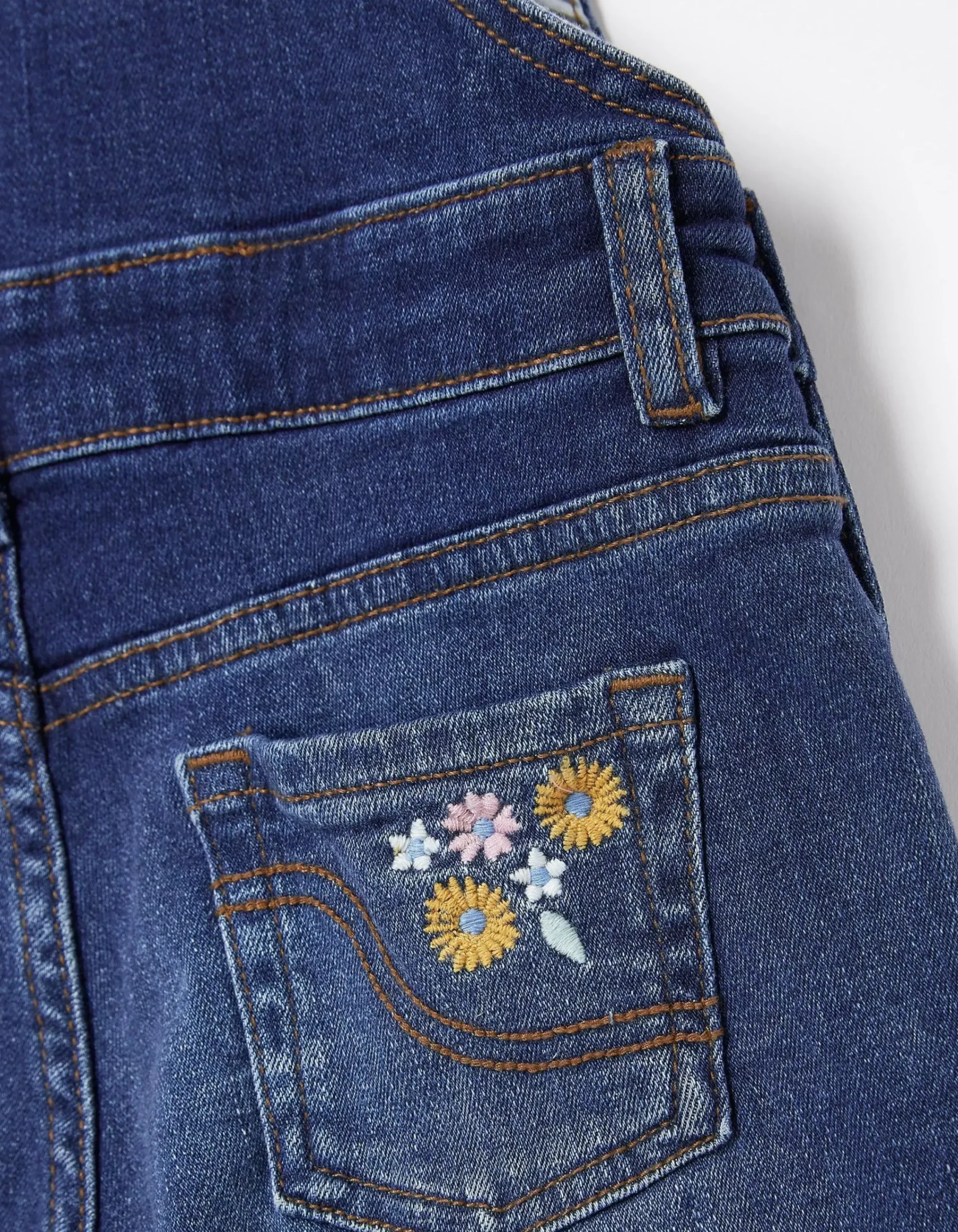 Girls FatFace View All|Embroidered Shortie Dungarees