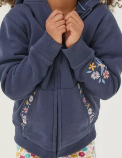 Girls FatFace View All|Embroidered Zip Through Hoodie