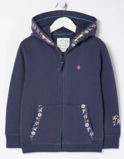 Girls FatFace View All|Embroidered Zip Through Hoodie
