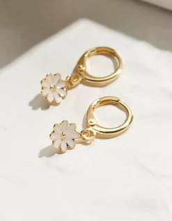Women FatFace View All|Enamel Flower Drop Earrings