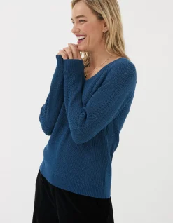 Women FatFace View All|Estelle V Neck Sparkle Jumper