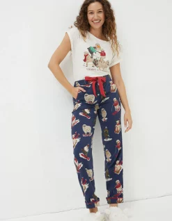 Women FatFace View All|Eva Stevie Sheep Pyjama Bottoms