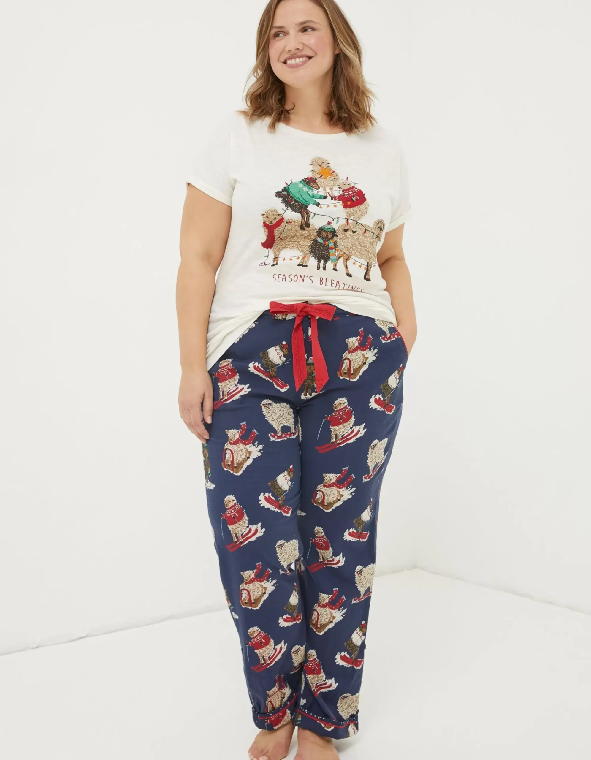 Women FatFace View All|Eva Stevie Sheep Pyjama Bottoms