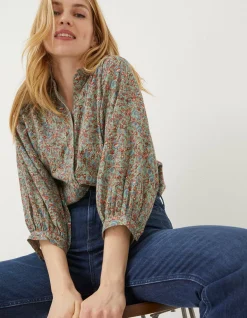 Women FatFace Shirts & Blouses|Evelyn Craft Floral Blouse