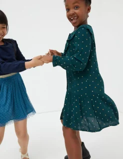 Girls FatFace View All|Evie Foil Star Dress