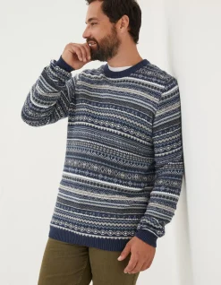 Men FatFace Knitwear|Fairisle Crew Jumper
