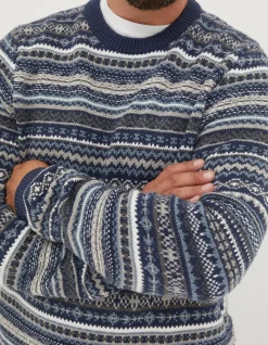 Men FatFace Knitwear|Fairisle Crew Jumper